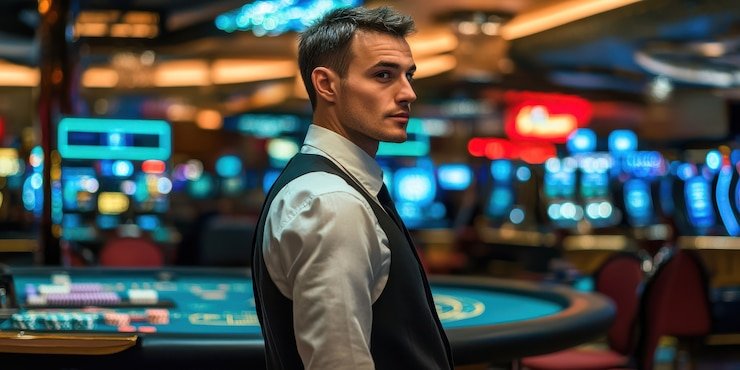 Tampilan meja Live Casino dengan dealer nyata di platform gimbal4d Indonesia